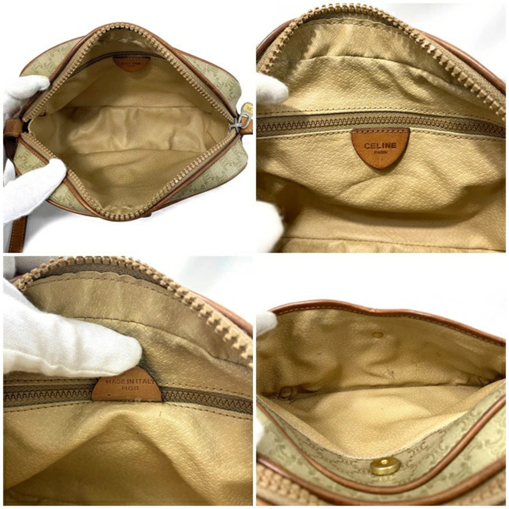 Celine Shoulder Bag Beige Brown Macadam Pochette Crossbody Camera All over - Picture 10 of 10